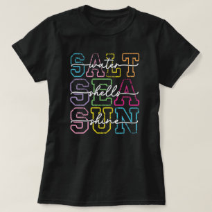 Camiseta Citação de Vibrações Divertidas de Verão na Praia