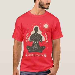 Camiseta Citação de Yoga de Mente Clara Apenas Respire vint