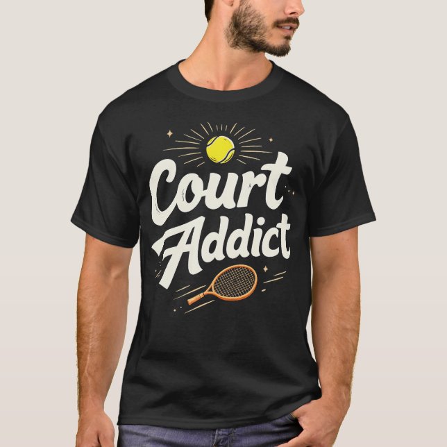 Camiseta Citação Divertida da Quadra de Tênis (Frente)