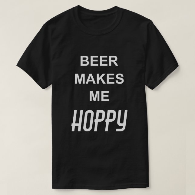 Camiseta Citação Divertida de Bebida CERVEJA ME DEIXA FELIZ (Frente do Design)