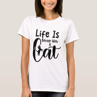 Camiseta Citação Divertida de Gato Fofo Design de Humor par