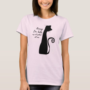 Camiseta Citação Divertida de Gato Minimalista Humor de Ama