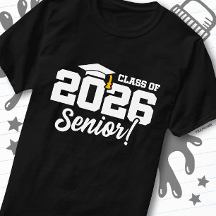 Camiseta Citação Divertida de Graduação da Turma de 2026 do