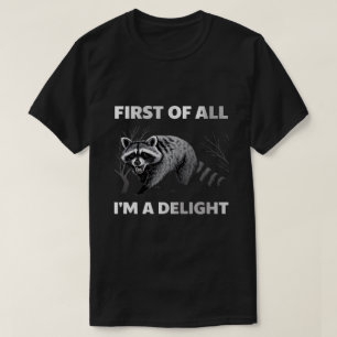 Camiseta Citação Divertida de Guaxinim - Antes de Mais Nada