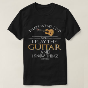 Camiseta Citação Divertida de Guitarrista: Eu Toço e Sei Co