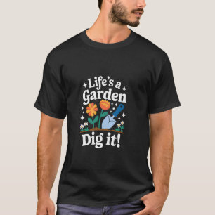 Camiseta Citação Divertida de Jardim A Vida É Um Jardim Cav