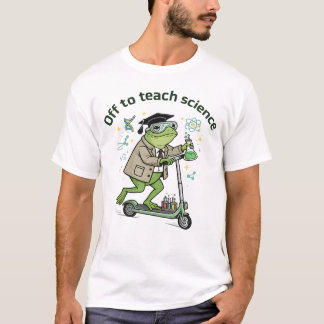 Camiseta Citação Divertida de Professor de Ciência Sapo Fof