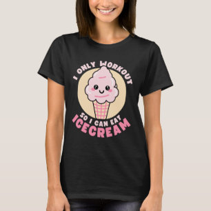 Camiseta Citação Divertida de Treino de Sorvete Kawaii