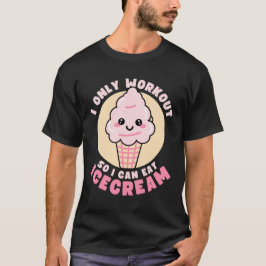 Camiseta Citação Divertida de Treino de Sorvete Kawaii