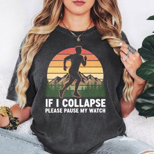 Camiseta Citação Divertida do Corredor no Pôr do Sol Pausar
