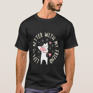 Camiseta Citação Divertida do Dia Nacional do Gato com Peix