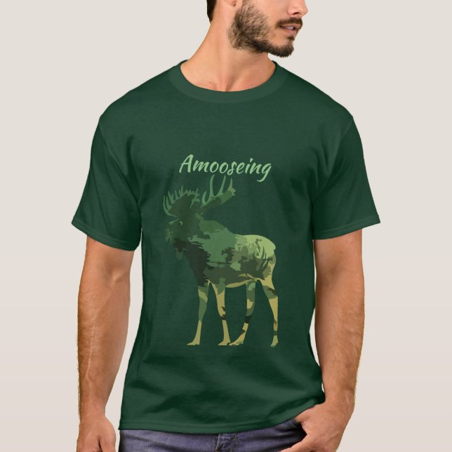 Camiseta Citação Divertida Encontre este Moose Amoente (Frente)