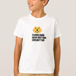 Camiseta Citação Divertida para Amantes de Gatos - Eu Traba