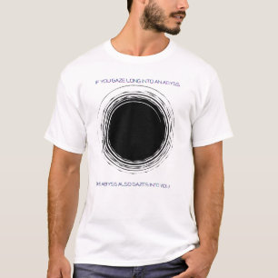 Camiseta Citação do Abismo de Nietzsche Minimalista Filosof