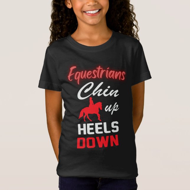 Camiseta Citação do Anel Equestre em T-Sh Vermelho e Branco (Frente)