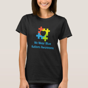 Camiseta Citação do Autismo Usamos Azul Conscientização do