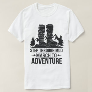 Camiseta Citação do Caminho Boots Mountain Adventure Outdoo