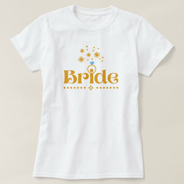 Camiseta Citação do Dourado Casamento Noturno de Bride Hens (Frente do Design)