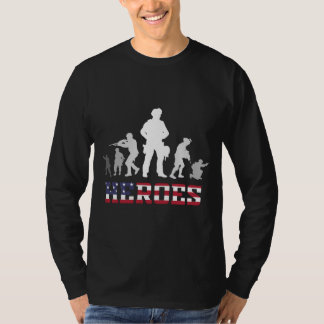 Camiseta Citação do Exército Militar de Combate a Heróis Ve