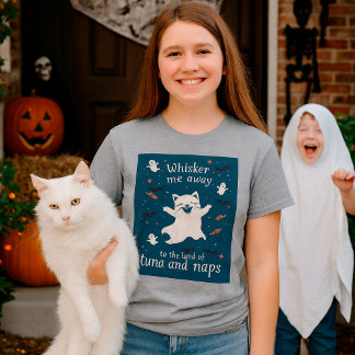 Camiseta Citação do Ghost Cat Funny | Gato Bonitinho
