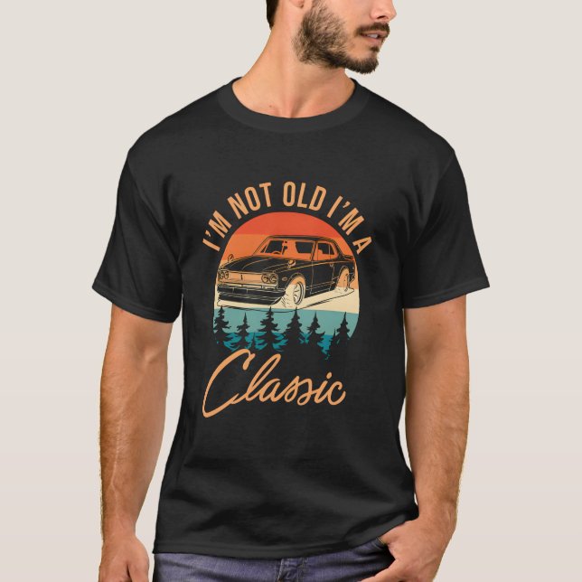 Camiseta Citação do Gráfico de Automóveis Retro (Frente)
