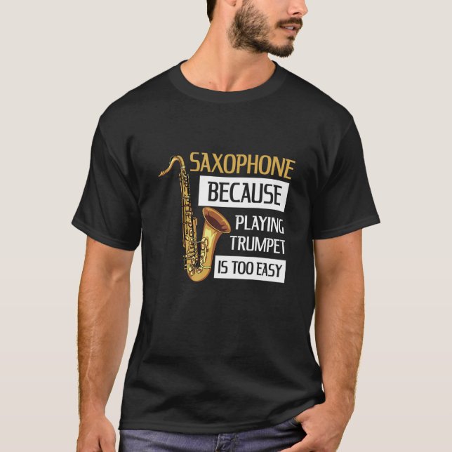 Camiseta Citação Do Instrumento Saxofone Para Um Jogador Sa (Frente)