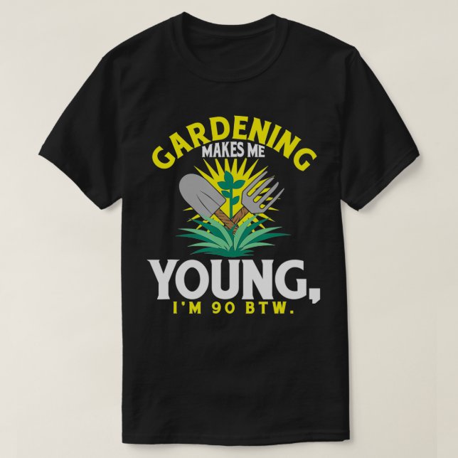 Camiseta Citação do Prato de Jardinagem Humorístico para o  (Frente do Design)