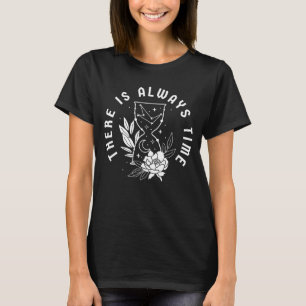 Camiseta Citação do Tempo Ampulheta Floral