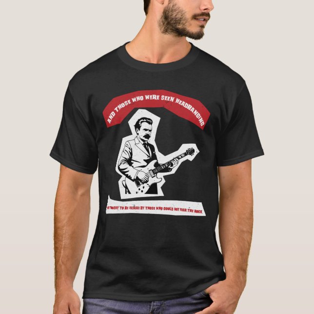 Camiseta Citação do título do violão Nietzsche (Frente)