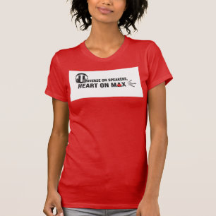 Camiseta Citação do Universo nos Alto-Falantes Coração no M