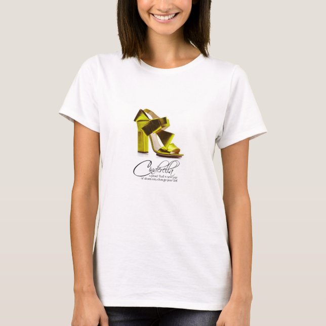 Camiseta Citação dos Calçados da Princesa Cinderela de Cami (Frente)