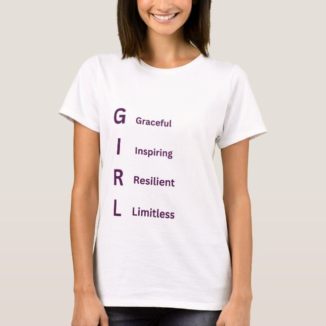 Camiseta Citação EMPODERANDO MENINA – Graciosa Inspiradora  (Frente)