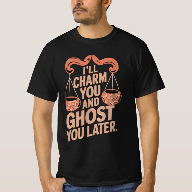 Camiseta Citação Encantada do Halloween Libra (Frente)