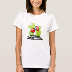 Camiseta Citação engraçada de amizade de joaninhas Aniversá