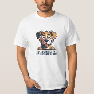 Camiseta Citação engraçada de cachorro mordomo desenho anim