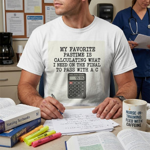 Camiseta Citação engraçada de calculadora de exame final de