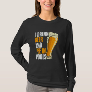Camiseta Citação Engraçada de Cerveja Xixi Natação Vergonho