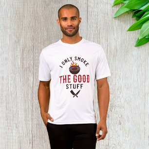 Camiseta Citação engraçada de churrasco Eu só fumo o que é
