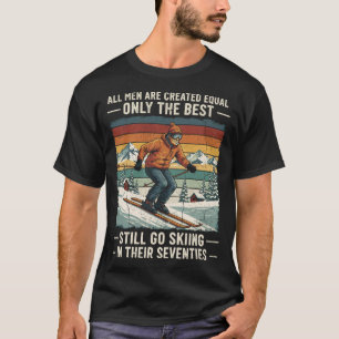 Camiseta Citação engraçada de esqui de aniversário de 70 an