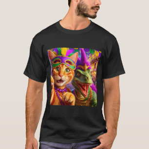 Camiseta Citação engraçada de gato dinossauro selfie de Mar