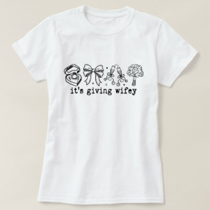 Camiseta Citação engraçada de ícones fofos de esposa