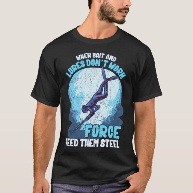 Camiseta Citação engraçada de pesca com arpão meme terno mo (Frente)