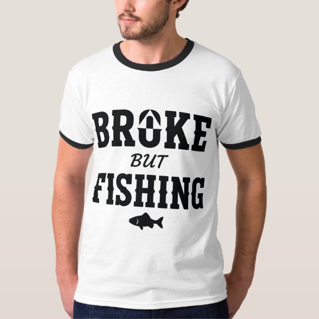 Camiseta Citação engraçada de pesca vintage quebrada (Frente)