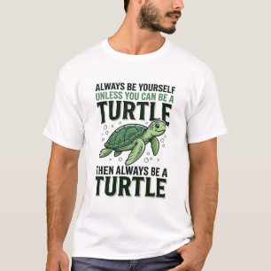 Camiseta Citação Engraçada de Tartaruga Design de Gravação 