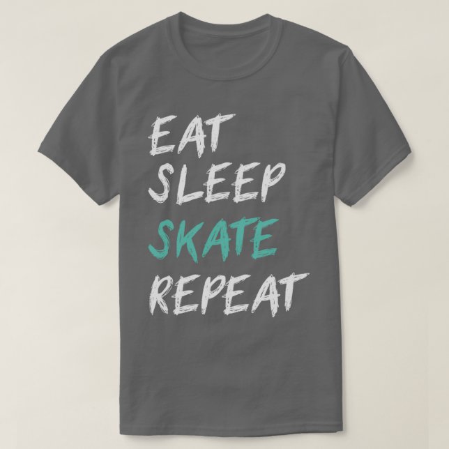 Camiseta citação engraçada do skate Comer skate do Sono Rep (Frente do Design)