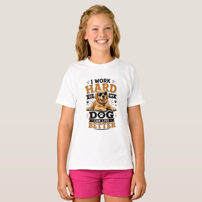 Camiseta Citação Engraçada Eu Trabalho Duro Para Que Meu Ca (Frente Completa)