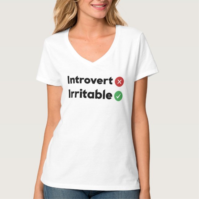 Camiseta citação engraçada Introduvert , Irritable (Frente)