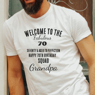Camiseta Citação engraçada personalizada para 70º aniversár