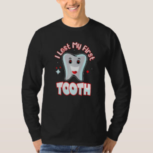 Camiseta Citação Eu Perdi Meu Primeiro Dente Dentes Caíram