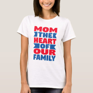 Camiseta Citação familiar: mãe, coração - camisa, caneca e 